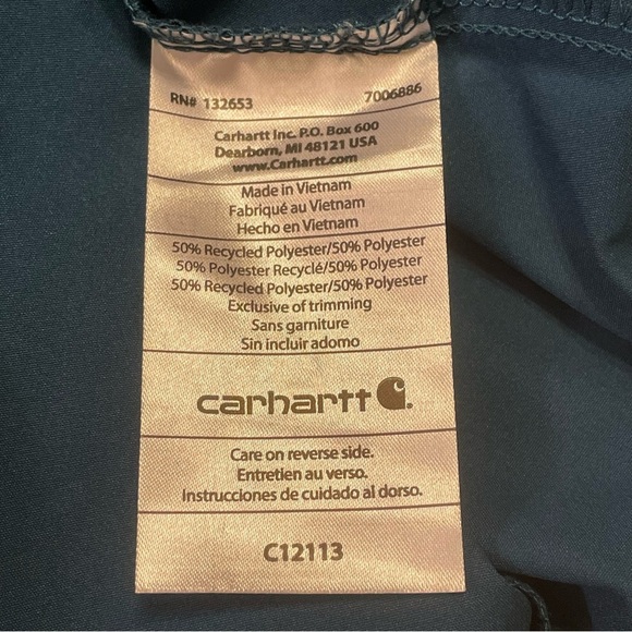 CARHARTT Force Essentials V-Neck Scrub Top in Caribbean Blue - Picture 9 of 10